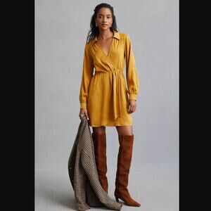 Anthropologie Long-Sleeve Mini Dress - New - Medium Petite